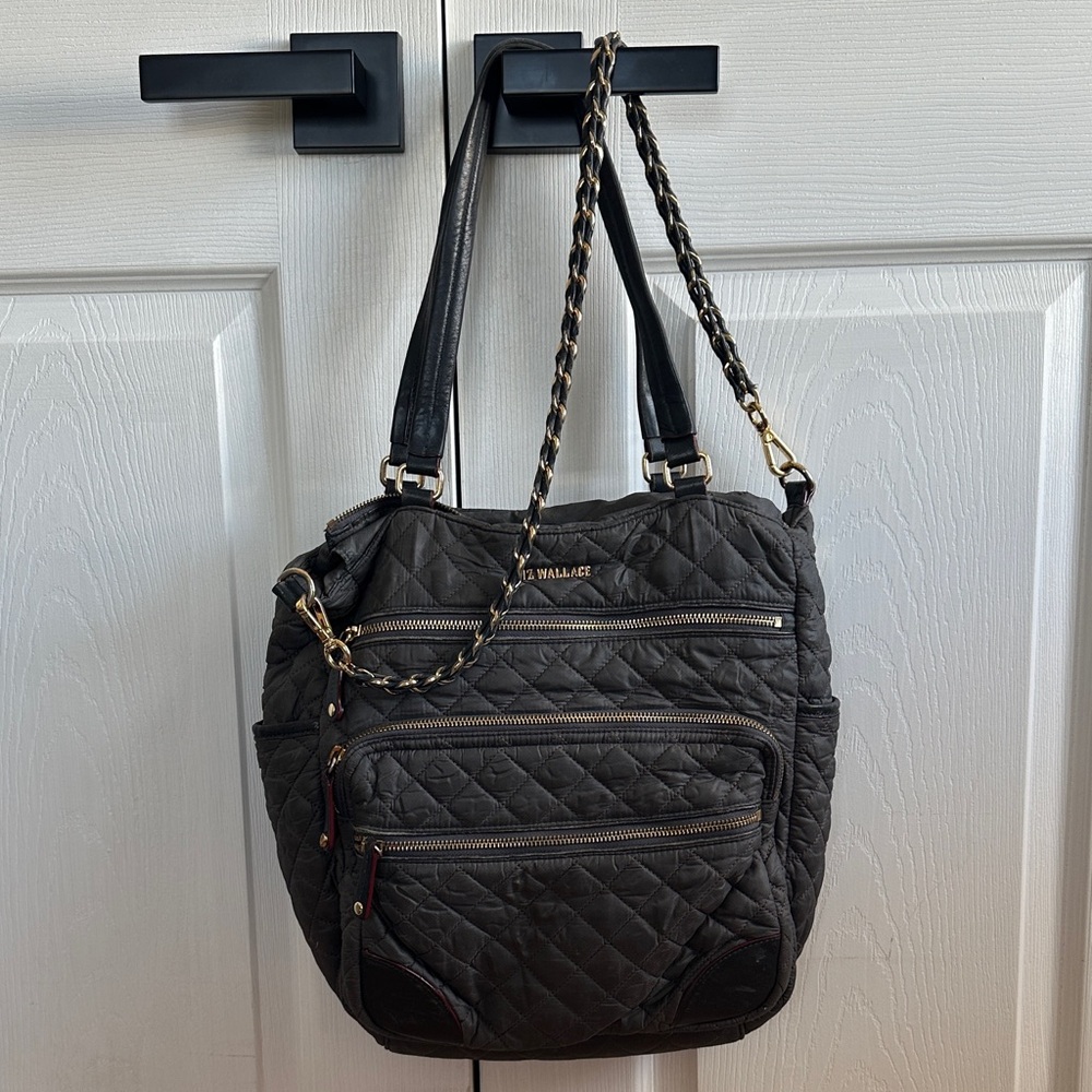 MZ Wallace Large Gray Downtown Crosby Crossbody